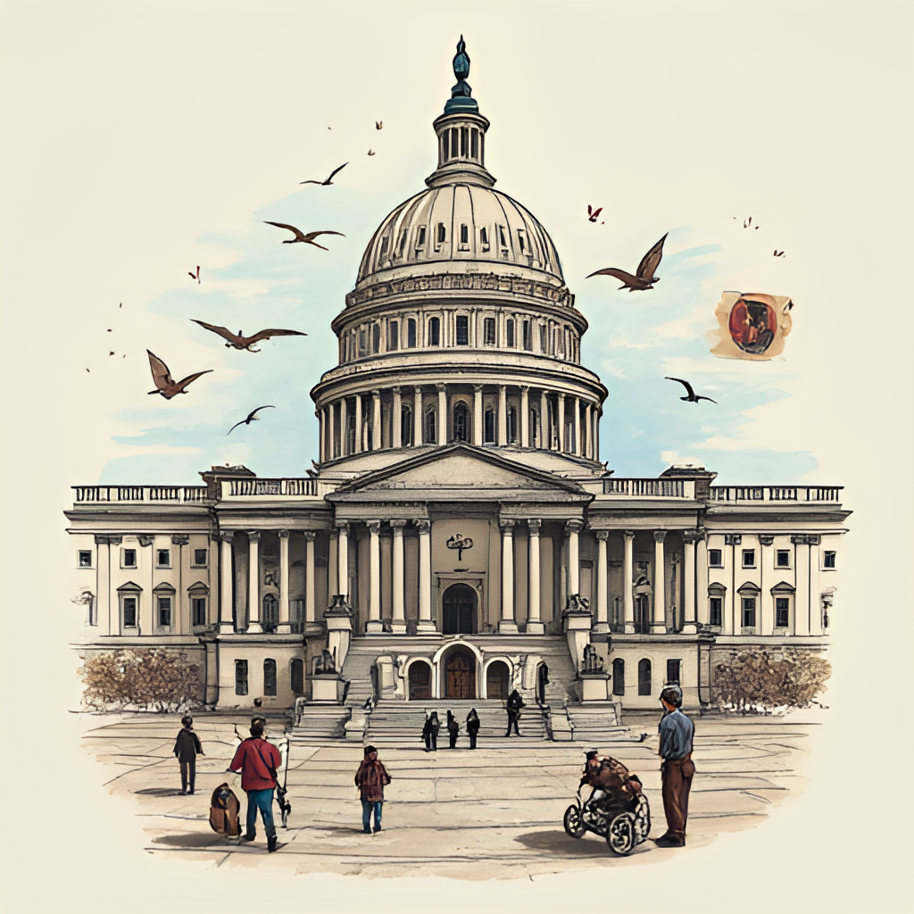 An illustration or photo representing the intersection of public service and personal interests, perhaps a stylized depiction of a government building alongside subtle elements related to music or fandom, conveying the idea of a public figure with relatable hobbies.