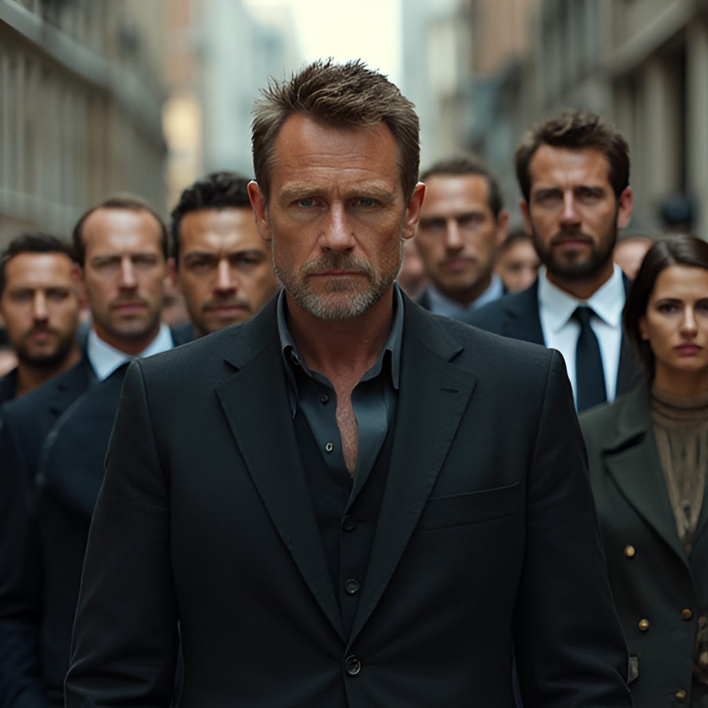 A group shot of the core IMF team members (Ethan Hunt, Luther Stickell, Benji Dunn, and potentially Ilsa Faust or other recurring characters) looking determined and ready for a mission, emphasizing teamwork and camaraderie.