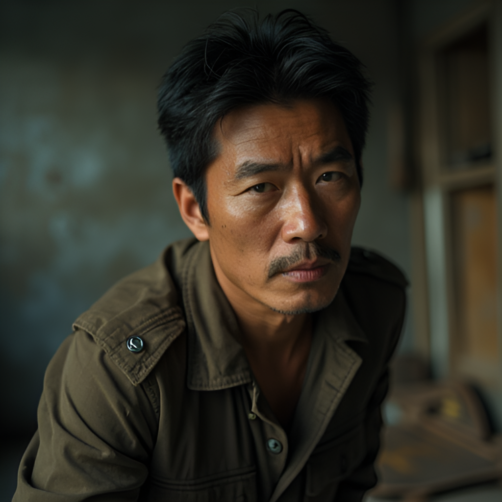 A dramatic film still of Aaron Kwok portraying a complex character, perhaps from one of his award-winning films like 'Cold War II' or 'Port of Call', showcasing his transition to a respected film actor.
